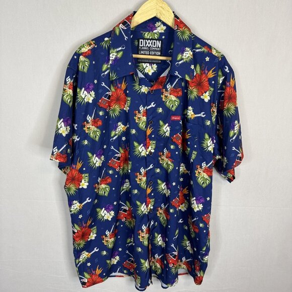 Dixxon x Snap-On Limited Edition Party Shirt 2XL Blue Hawaiian Hot Rod Mechanic - Picture 1 of 6
